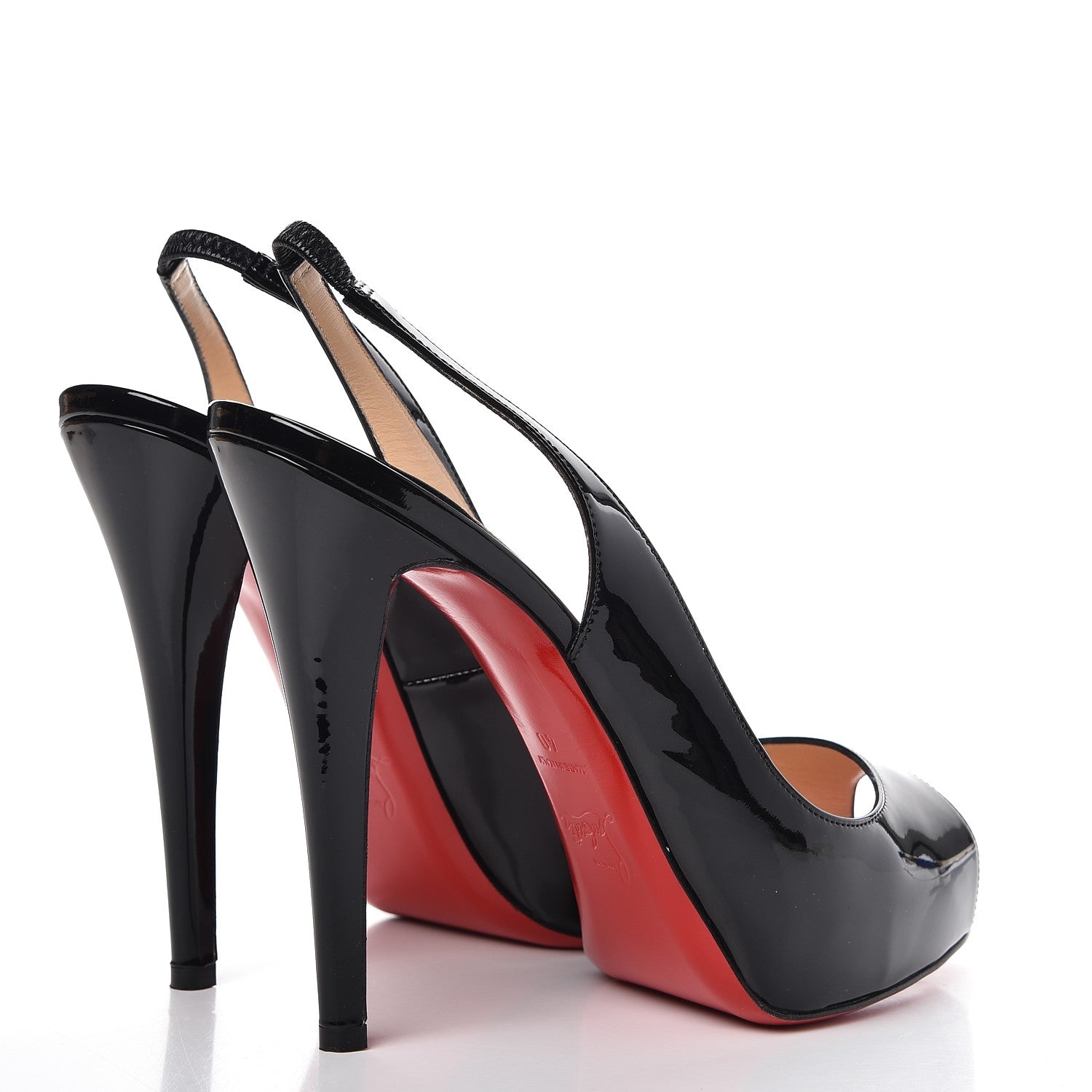 Christian Louboutin Patent Private Number 120 Pumps 40 Black Red 4 of 10