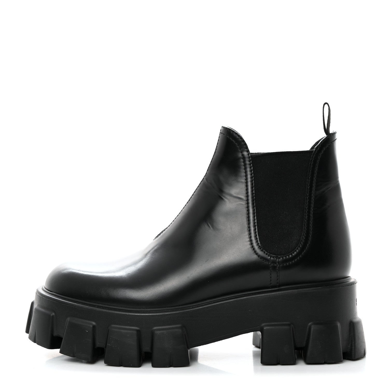 Prada Spazzolato Rois Monolith Chelsea 55mm Ankle Boots 39 Black 1 of 8