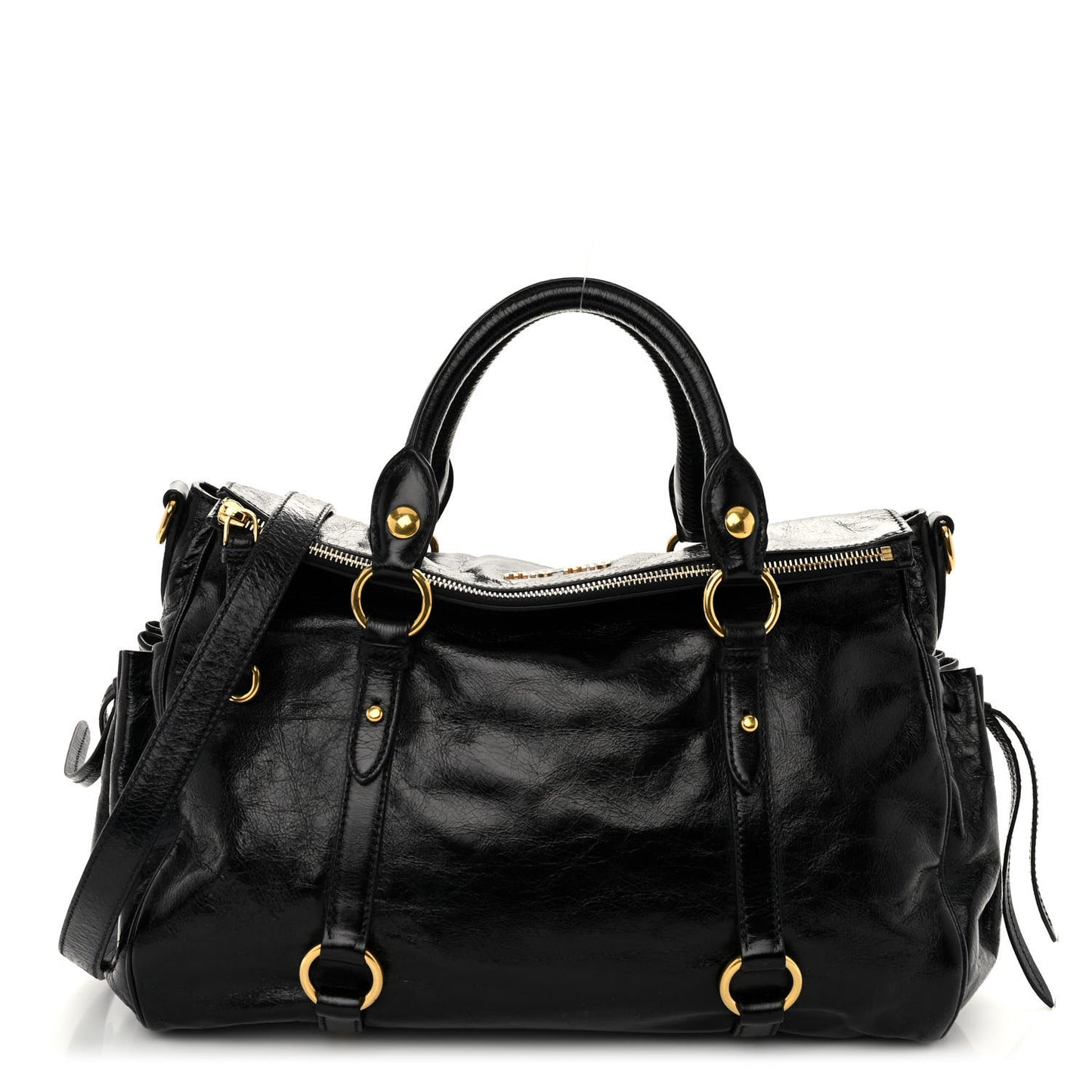 Vitello Lux Medium Bow Bag Black