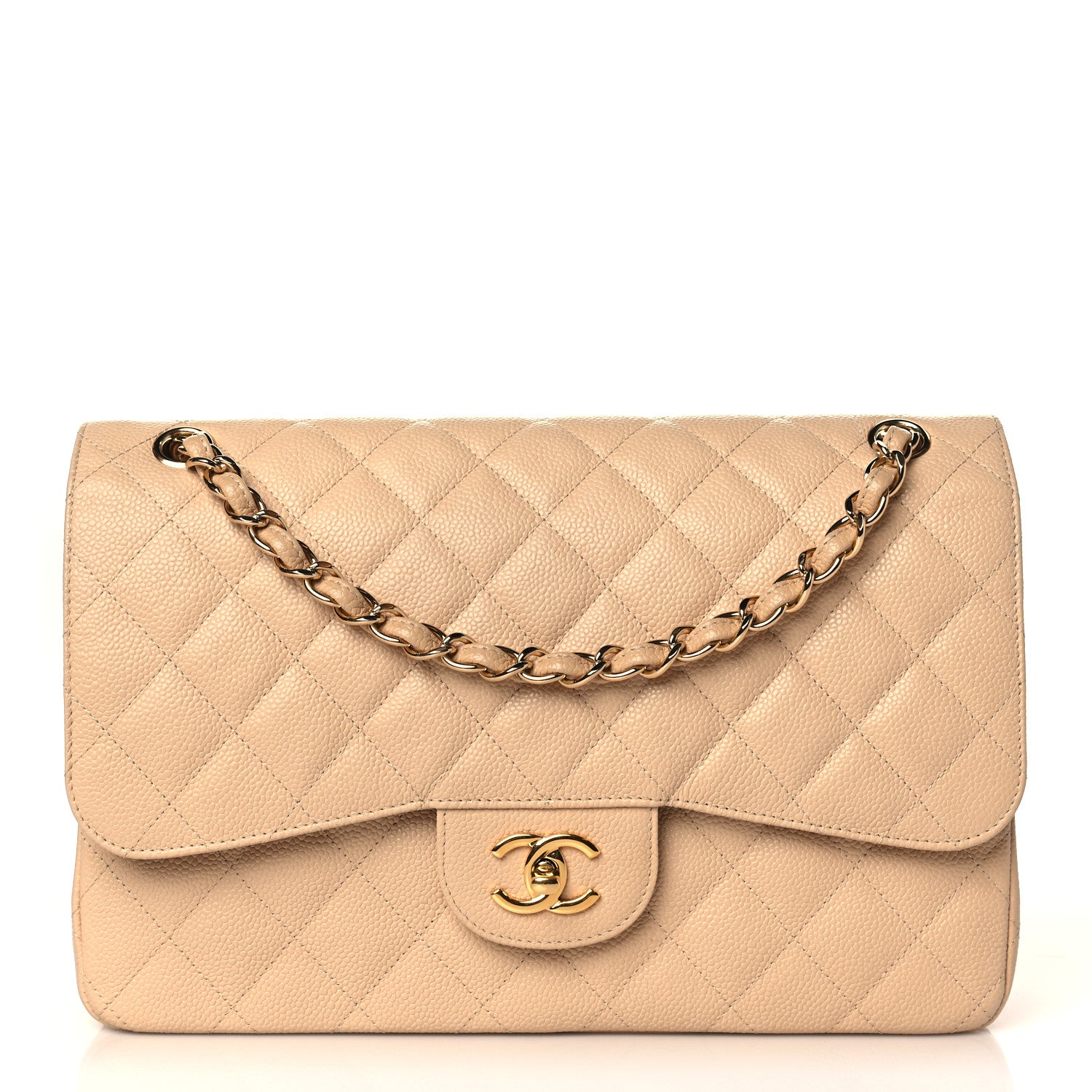 Chanel Caviar Quilted Jumbo Double Flap Beige Clair 1 of 9