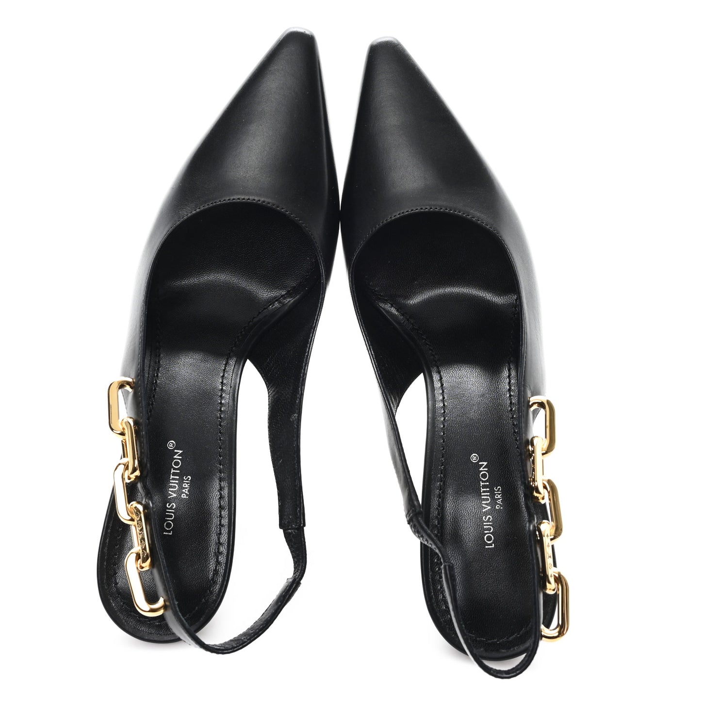 Calfskin Sparkle Slingback Pumps 37 Black