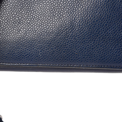 Chanel Caviar Timeless CC Wallet On Chain WOC Dark Blue 10 of 17