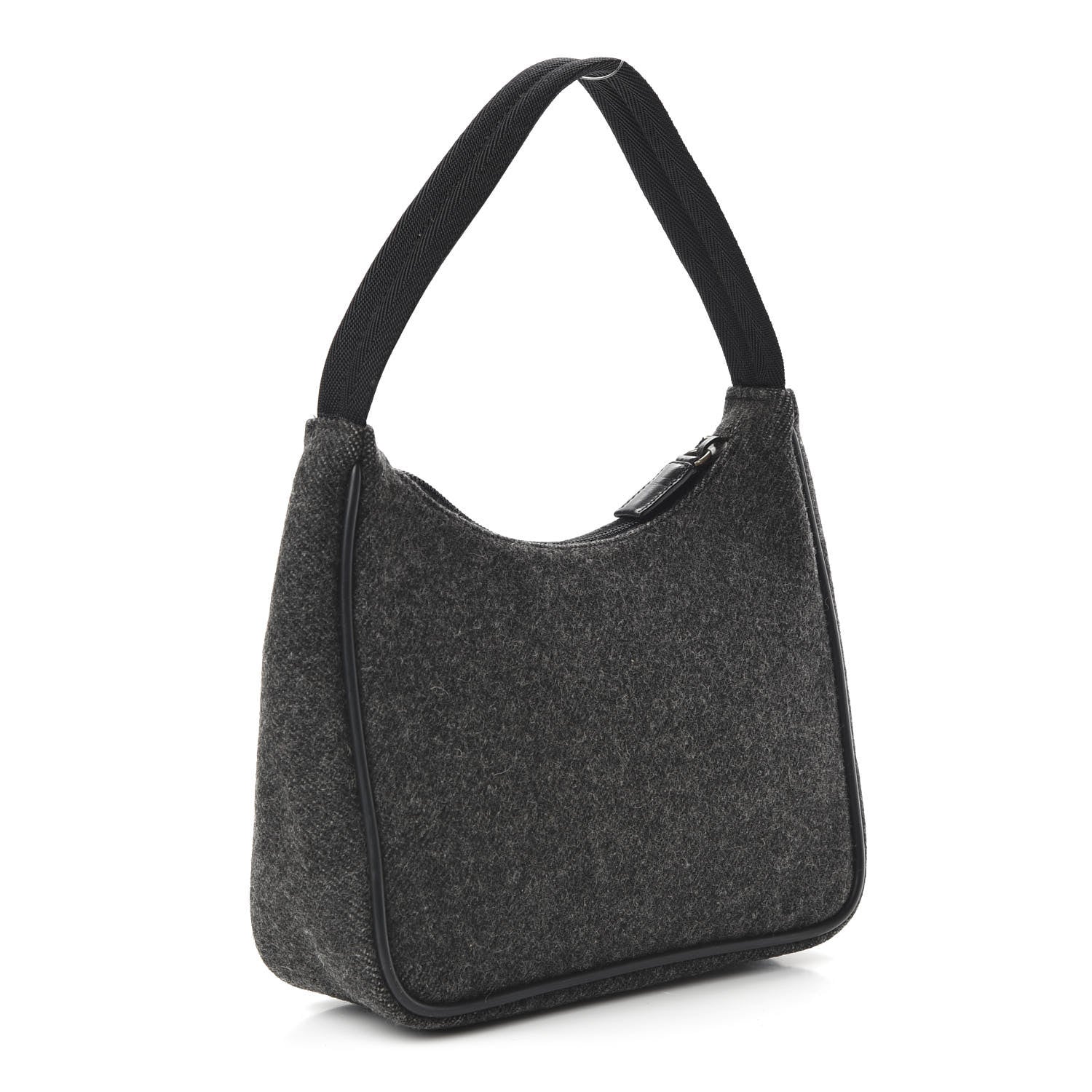 Prada Wool Sport Shoulder Bag Dark Grey 3 of 10