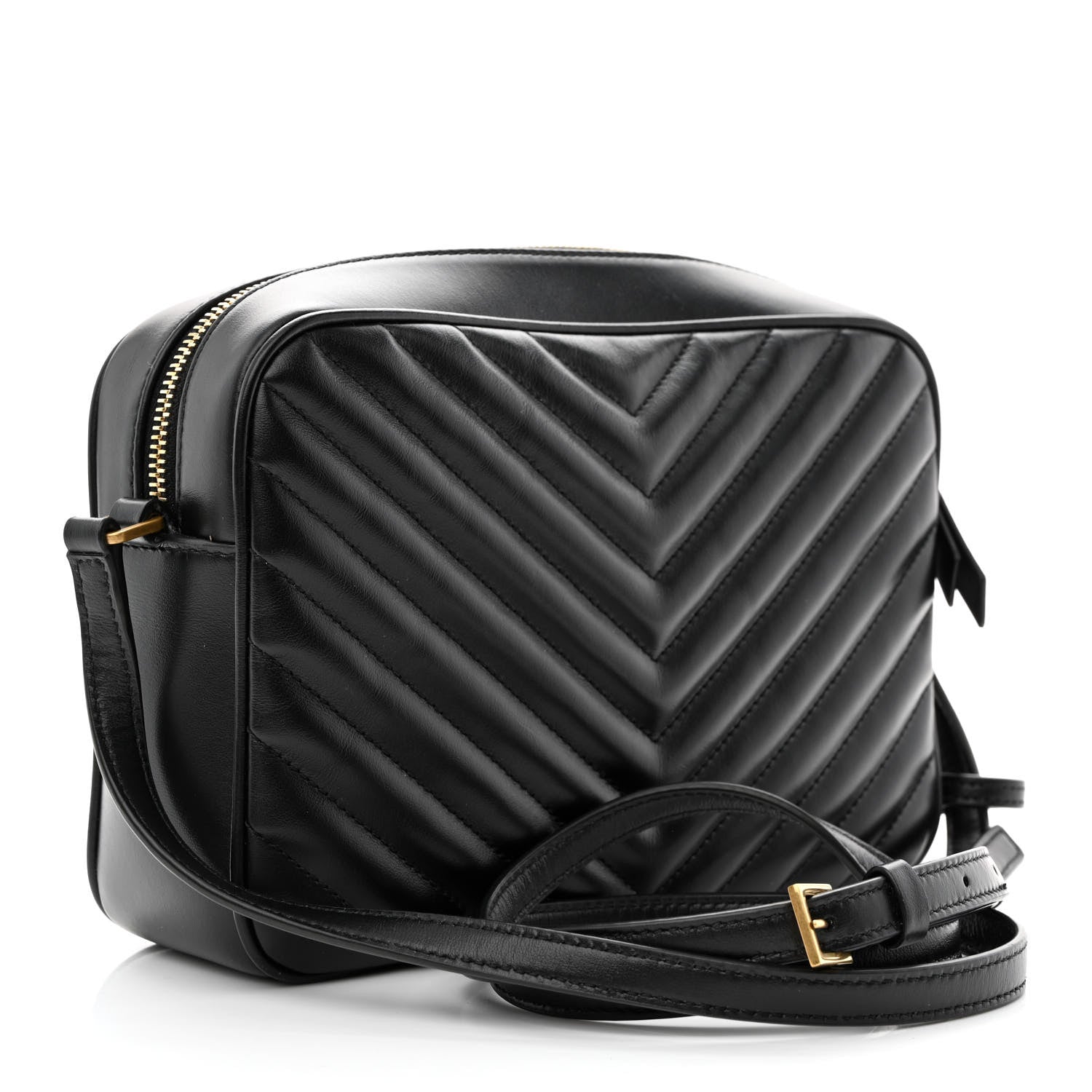 Saint Laurent Calfskin Matelasse Monogram Lou Camera Bag Black 3 of 13