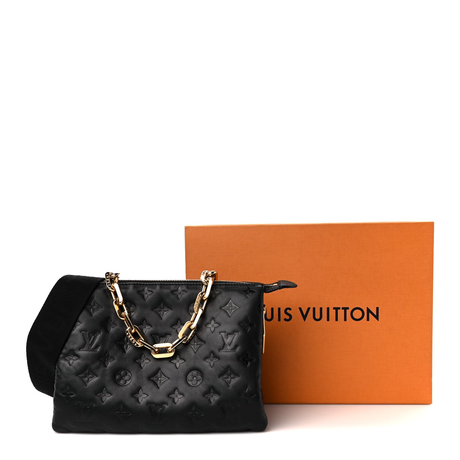 Louis Vuitton Lambskin Embossed Monogram Coussin PM Black 13 of 13