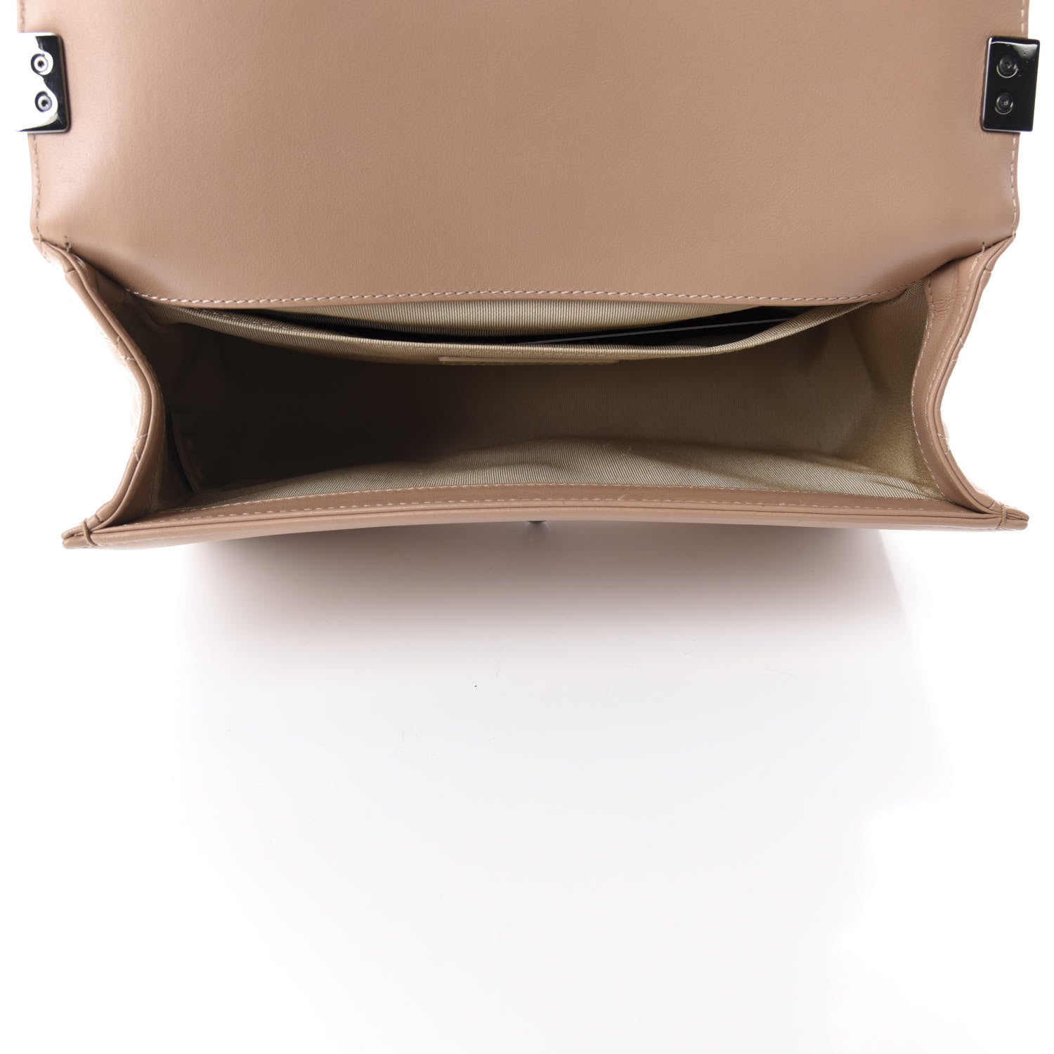 Chanel Calfskin Chevron Quilted Medium Boy Flap Beige 5 of 11