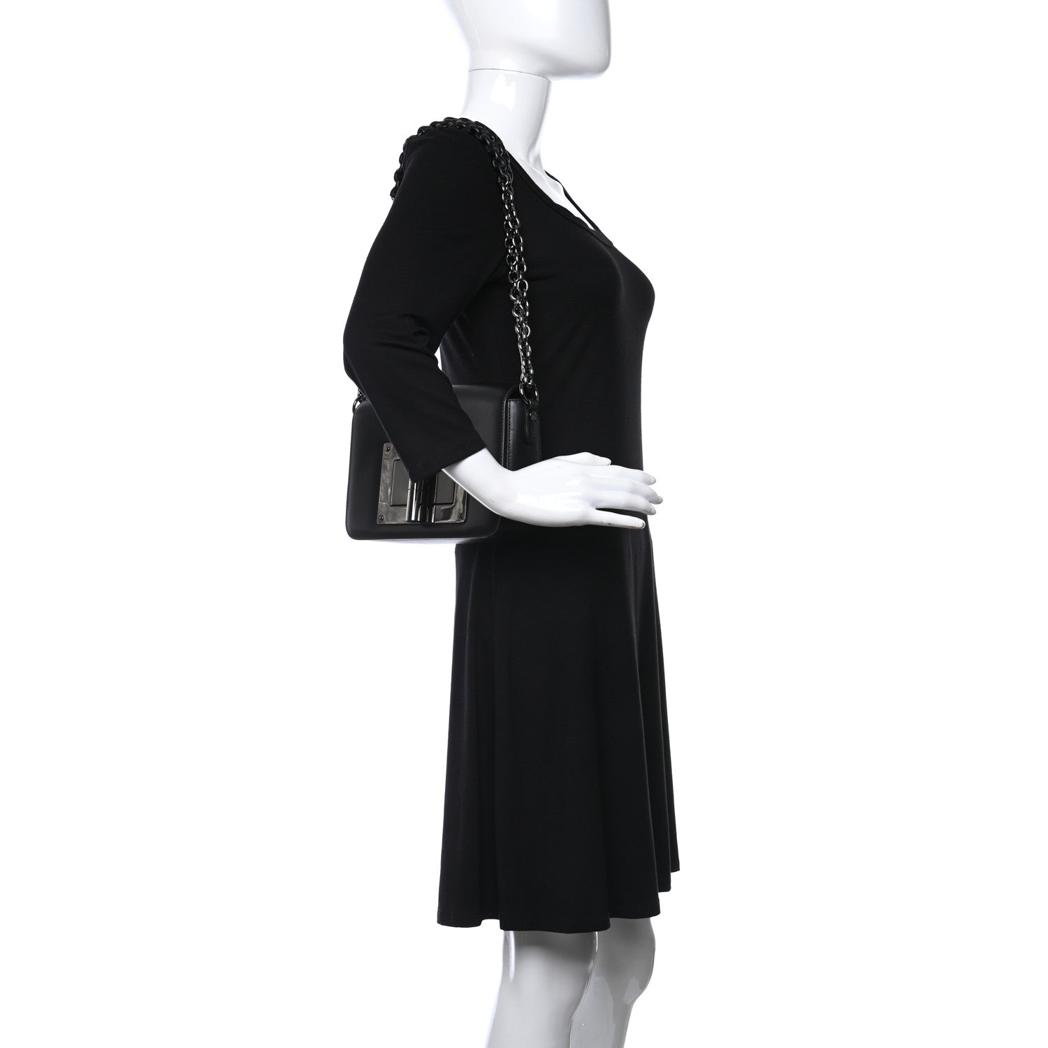 Tom Ford Calfskin Medium Natalia Chain Bag Black 2 of 9
