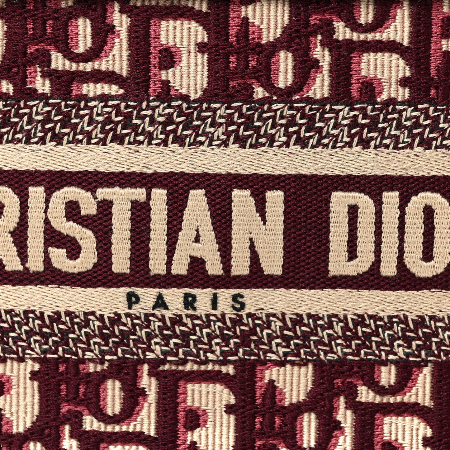 Oblique Mini Book Tote Burgundy Multicolor