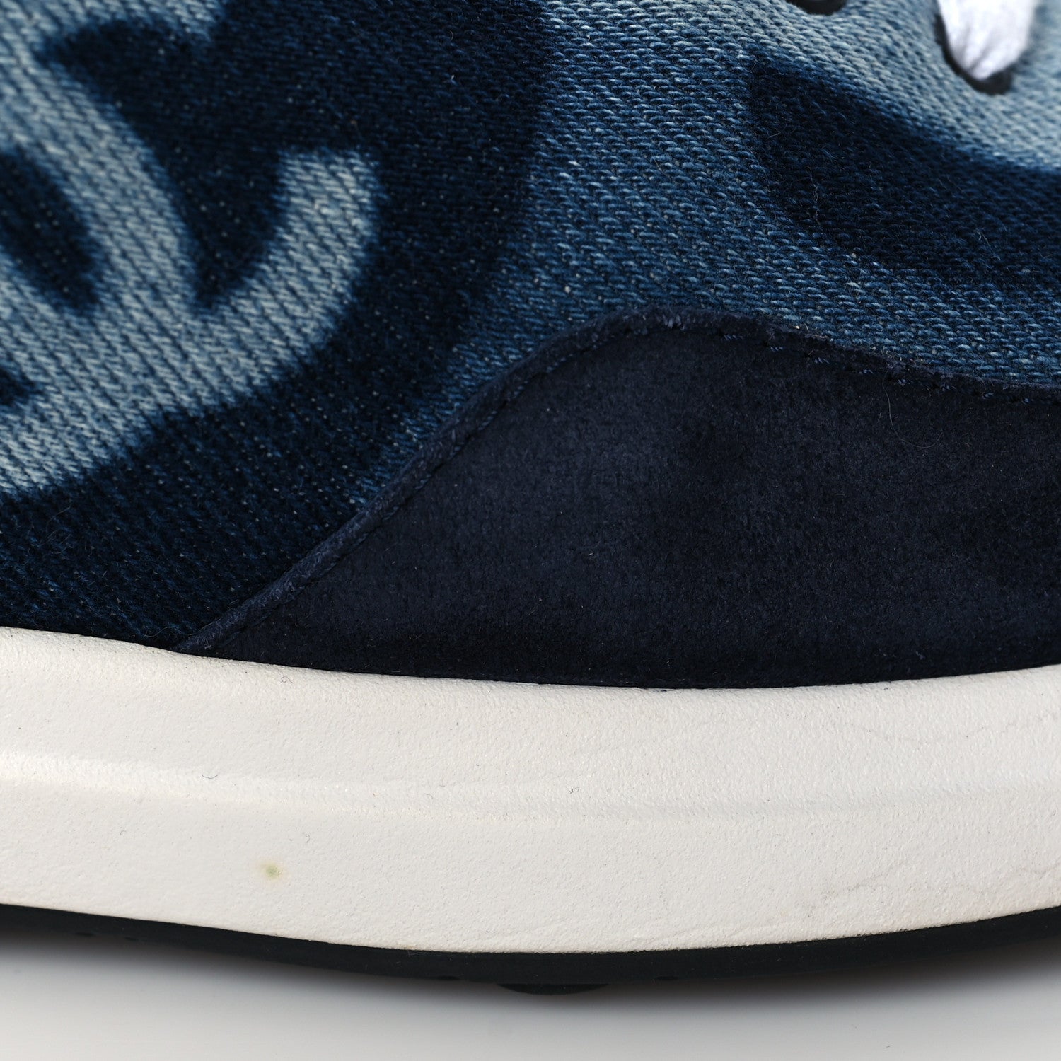 Chanel Denim Suede Calfskin Womens CC Sneakers 36 Dark Blue White Black 10 of 11