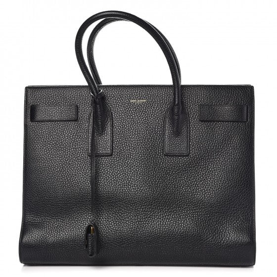 Grained Calfskin Large Sac De Jour Carryall Black
