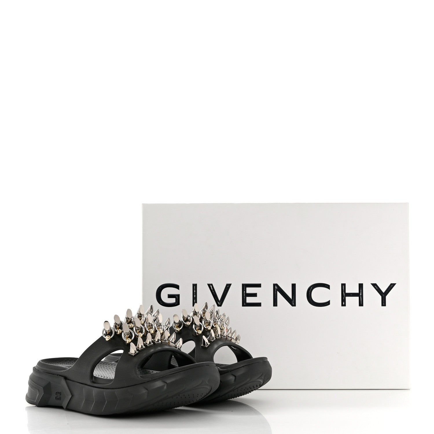 Givenchy Calfskin Rubber Marshmallow Studs Strap Sandals 37 Black 8 of 8