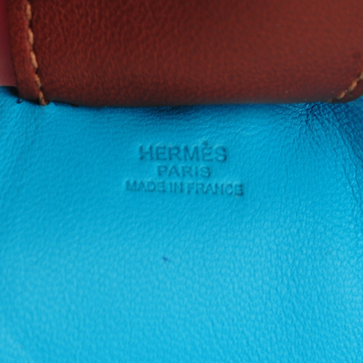 Hermes Milo Lambskin Grigri Rodeo Horse Bag Charm GM Bleu Azteque Bleu Electrique Fauve 3 of 4