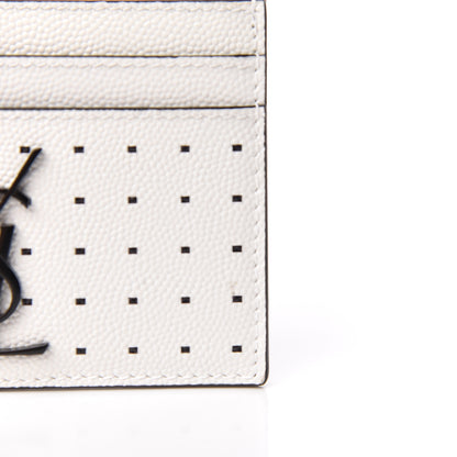Saint Laurent Grain De Poudre Matelasse Dotted Squares Card Case White 8 of 9