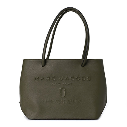 Marc Jacobs Saffiano Embossed Logo East West Shopper Tote Olive Geen 1 of 9