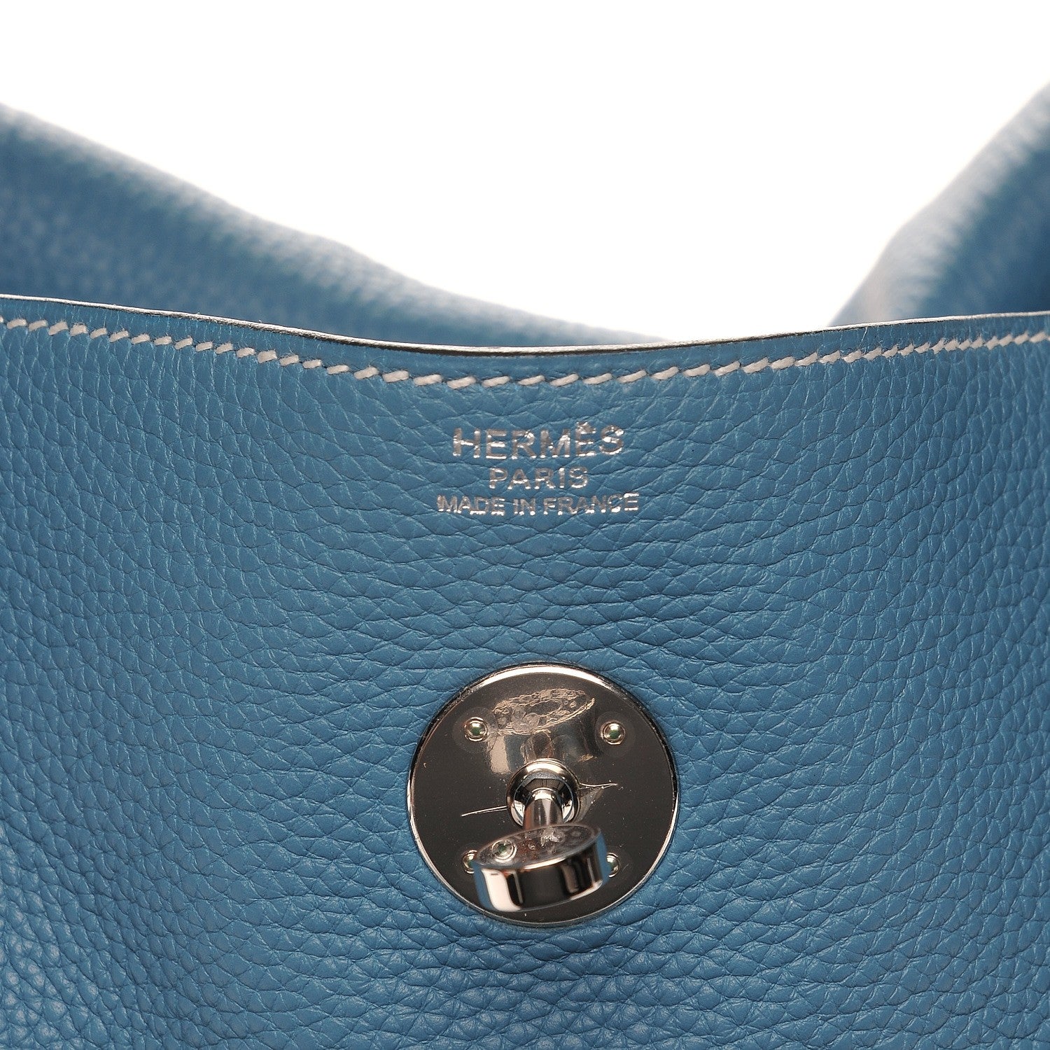 Hermes Taurillon Clemence Lindy 30 Blue Jean 6 of 7