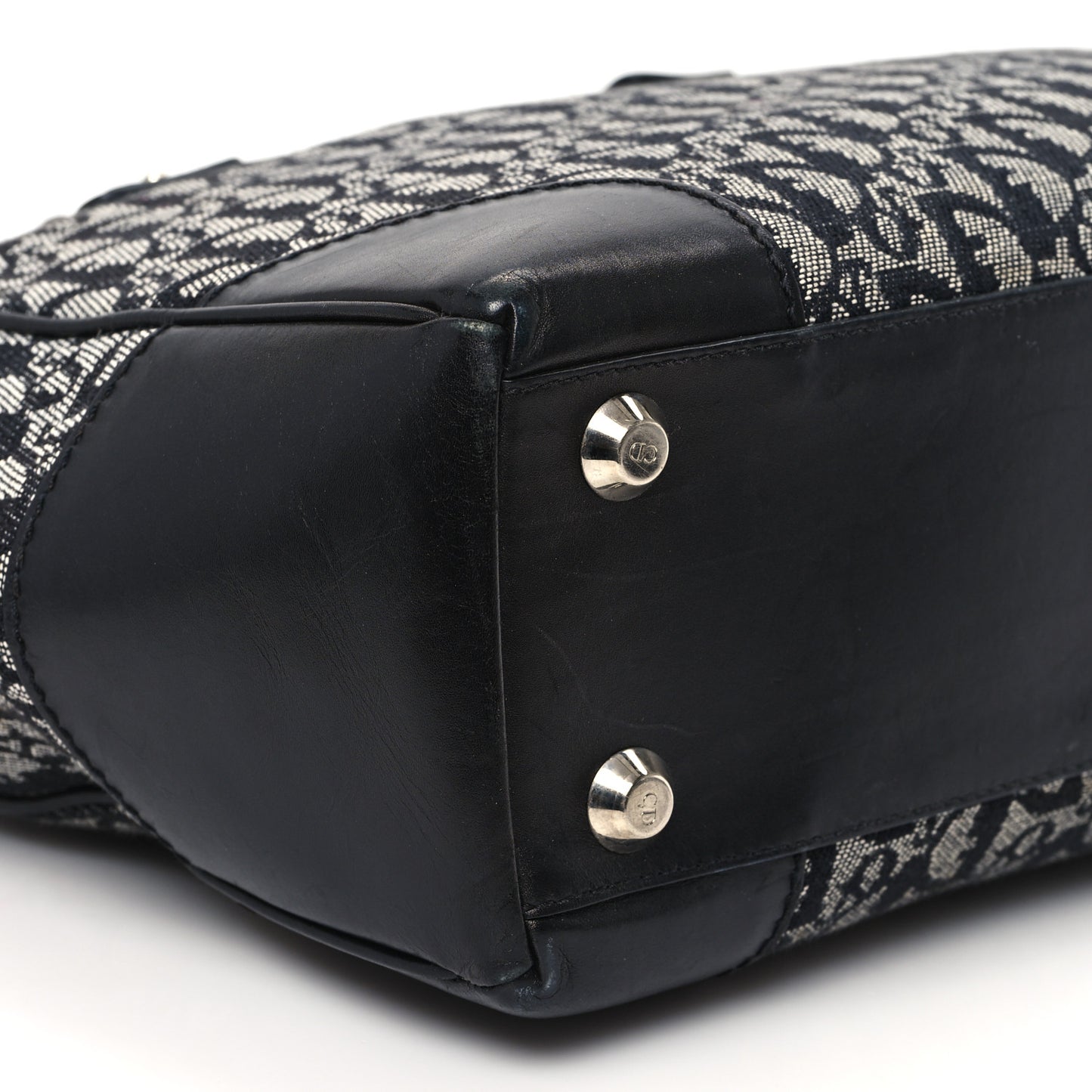 Denim Calfskin Monogram Tote Navy Blue