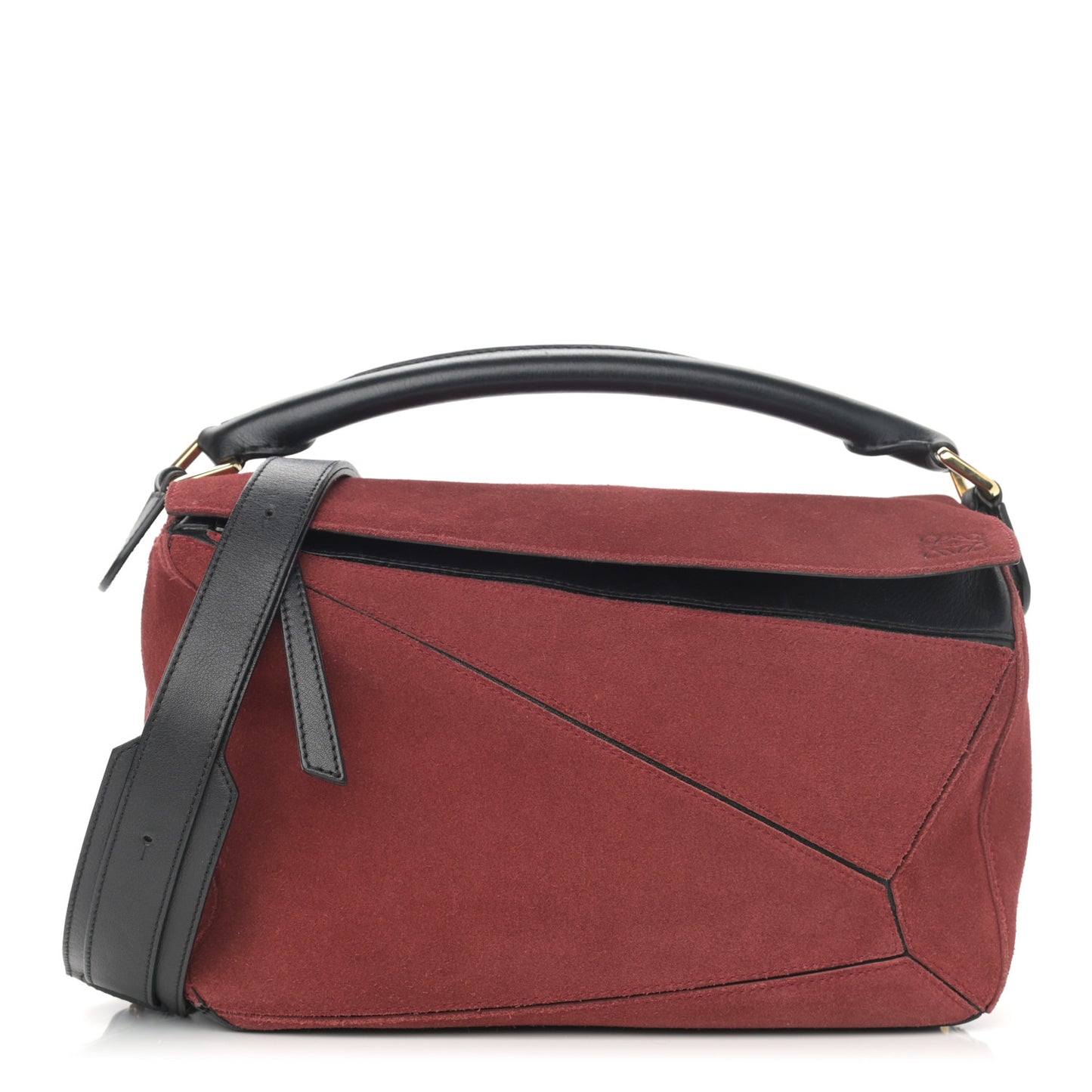 Suede Medium Puzzle Bag Red