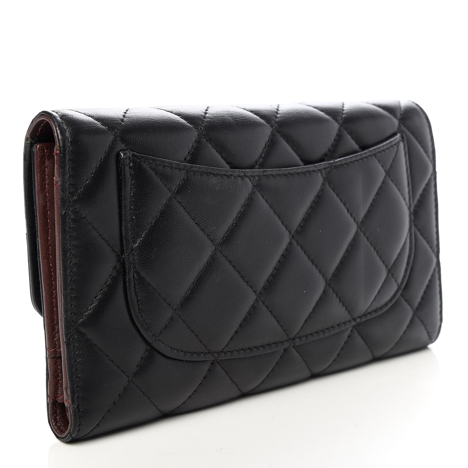 Chanel Lambskin Quilted Large Flap Wallet Black 3 of 7