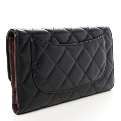 Chanel Lambskin Quilted Large Flap Wallet Black 3 of 7