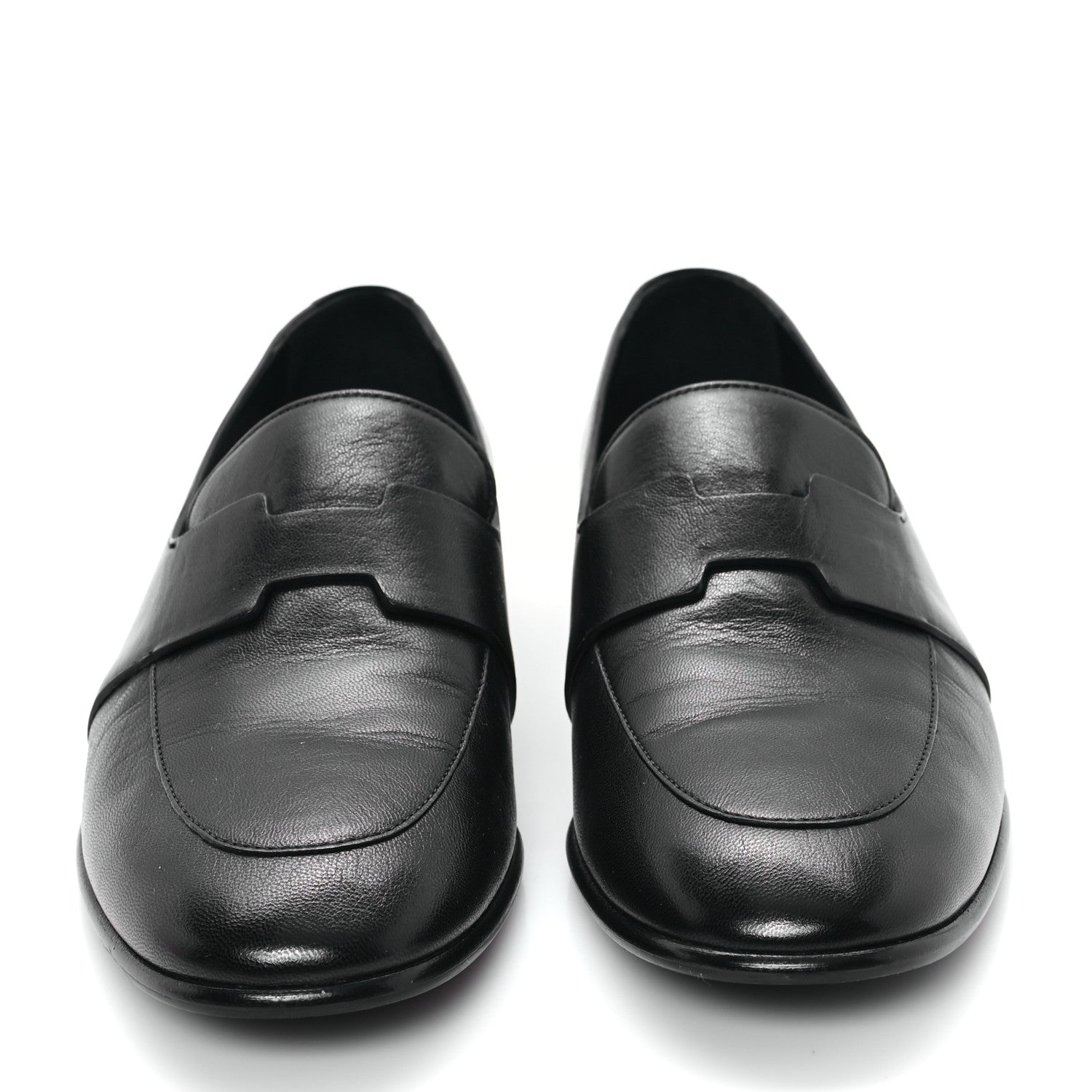 Hermes Goatskin Womens Ancora Moccasin Loafers 36.5 Black 3 of 10