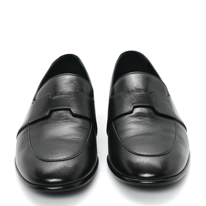Hermes Goatskin Womens Ancora Moccasin Loafers 36.5 Black 3 of 10