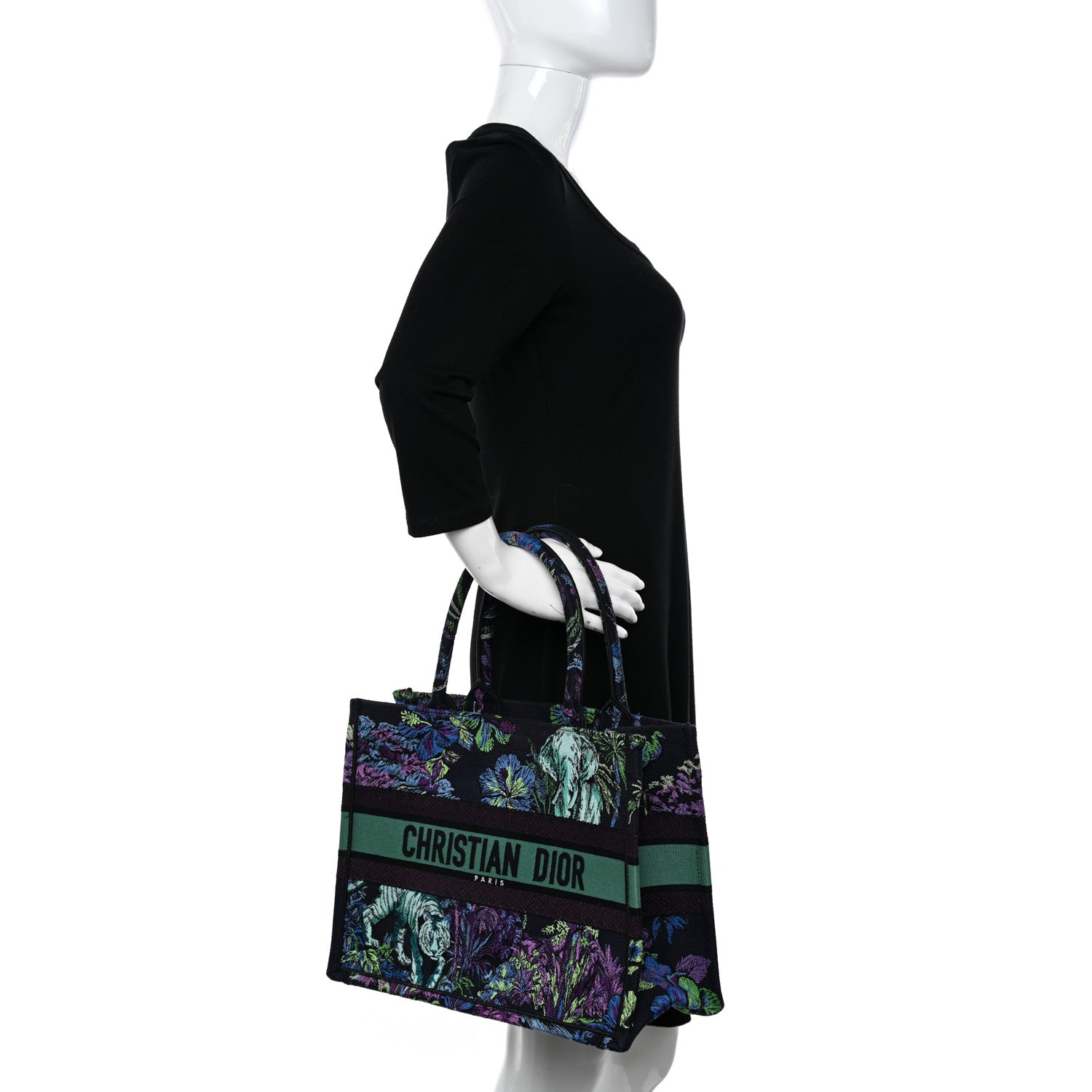 Christian Dior Canvas Embroidered Medium Toile de Jouy Voyage Book Tote Blue Multicolor 2 of 12