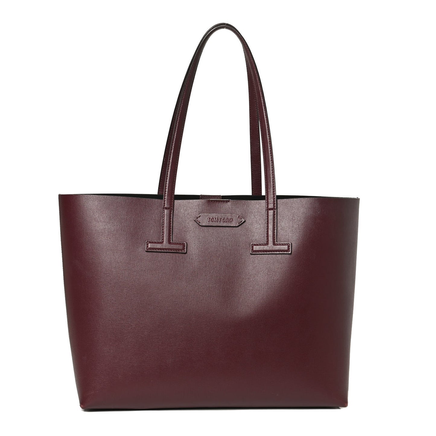 Grained Calfskin Small T Tote Bordeaux