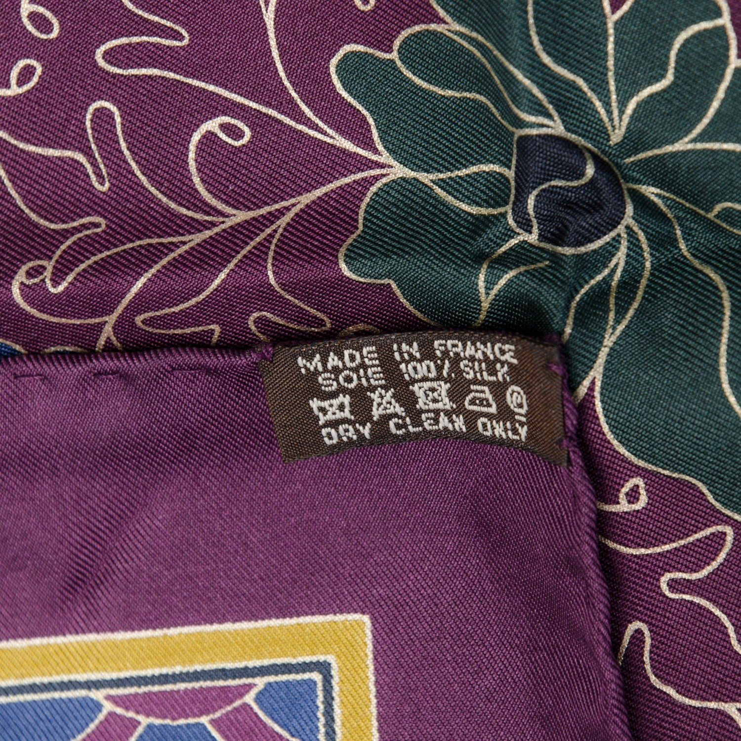 Hermes Silk Collections Imperiales Scarf 90 Aubergine Vert Bleu 6 of 6