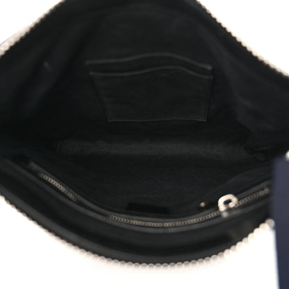 Gucci GG Supreme Monogram Appia Calfskin Web Flat Messenger Bag Black Grey 5 of 14