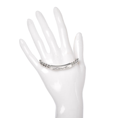 David Yurman Sterling Silver Diamond 7mm Petite Pave Curb Link Love ID Bracelet 2 of 4