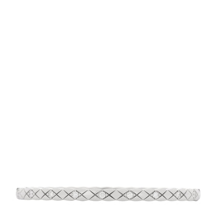 Chanel 18K White Gold Diamond Mini Coco Crush Cuff Bracelet S 1 of 4