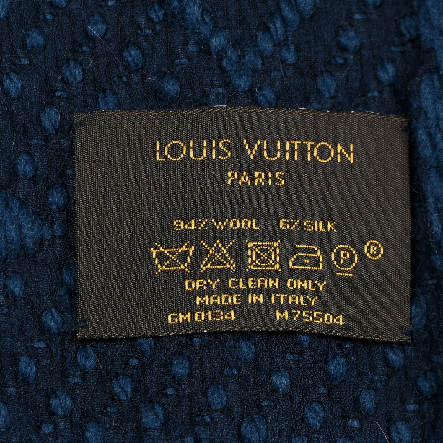 Louis Vuitton Wool Silk Logomania Scarf Navy 3 of 5