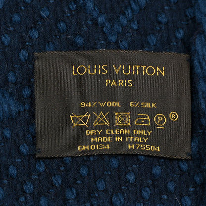 Louis Vuitton Wool Silk Logomania Scarf Navy 3 of 5
