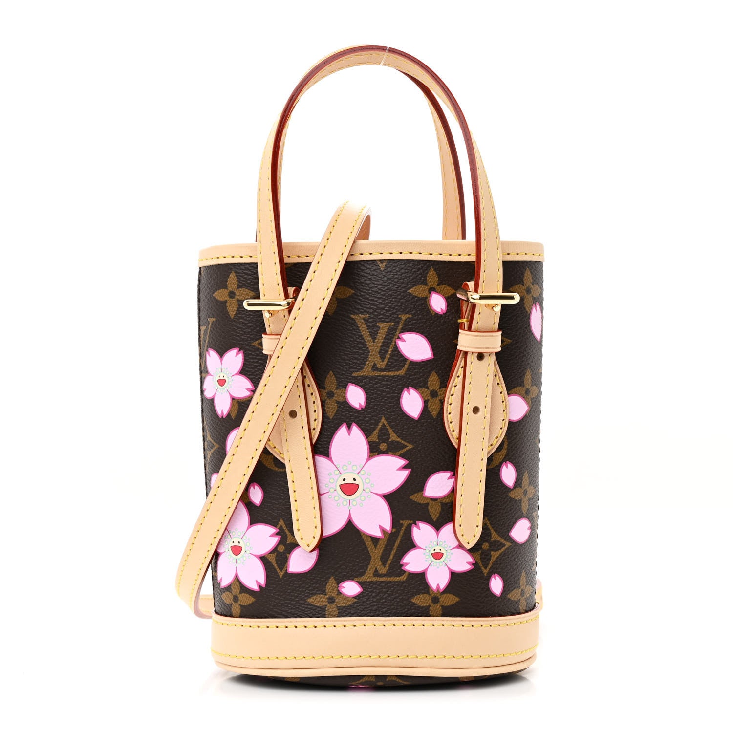 Louis Vuitton LV X TM Monogram Cherry Blossom Nano Bucket Sakura Brown 1 of 11