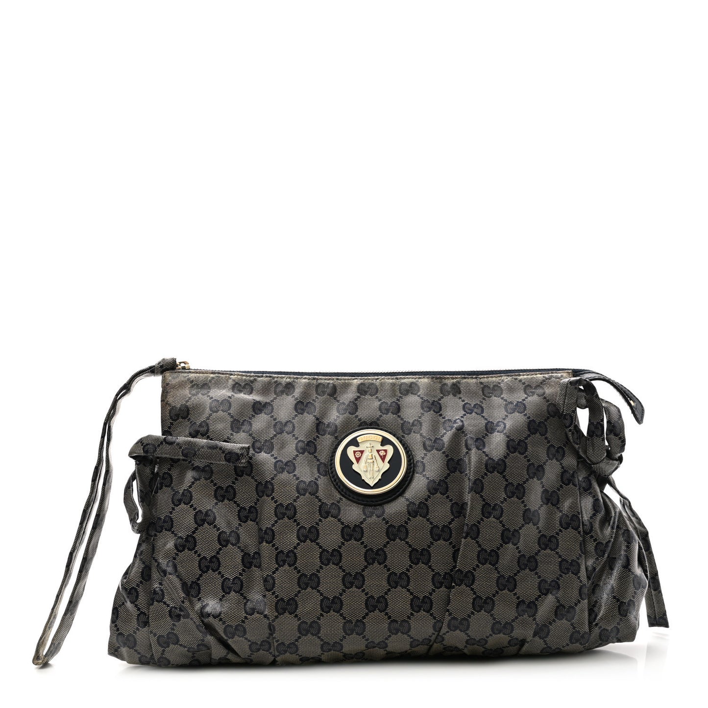 Crystal Monogram Large Hysteria Clutch Blue