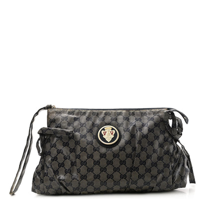 Gucci Crystal Monogram Large Hysteria Clutch Blue 1 of 7