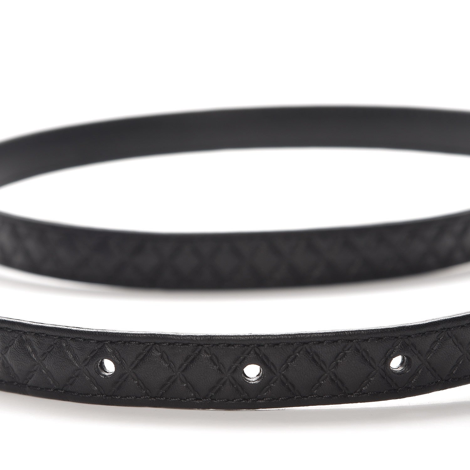 Chanel Calfskin Quilted Logo Skinny Belt 75 30 Black 3 of 7