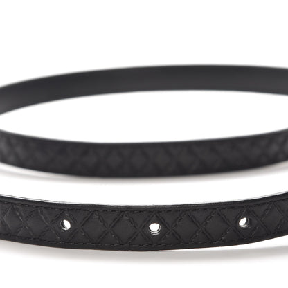 Chanel Calfskin Quilted Logo Skinny Belt 75 30 Black 3 of 7