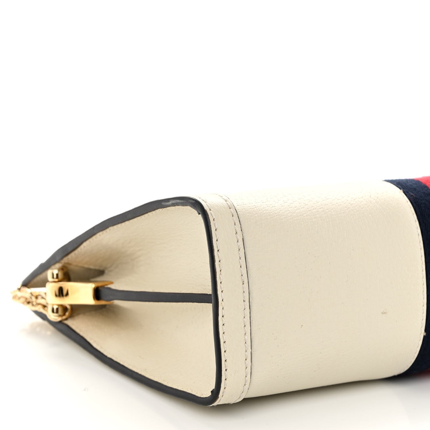 Gucci Textured Calfskin Web Small Ophidia Chain Shoulder Bag Mystic White 8 of 9