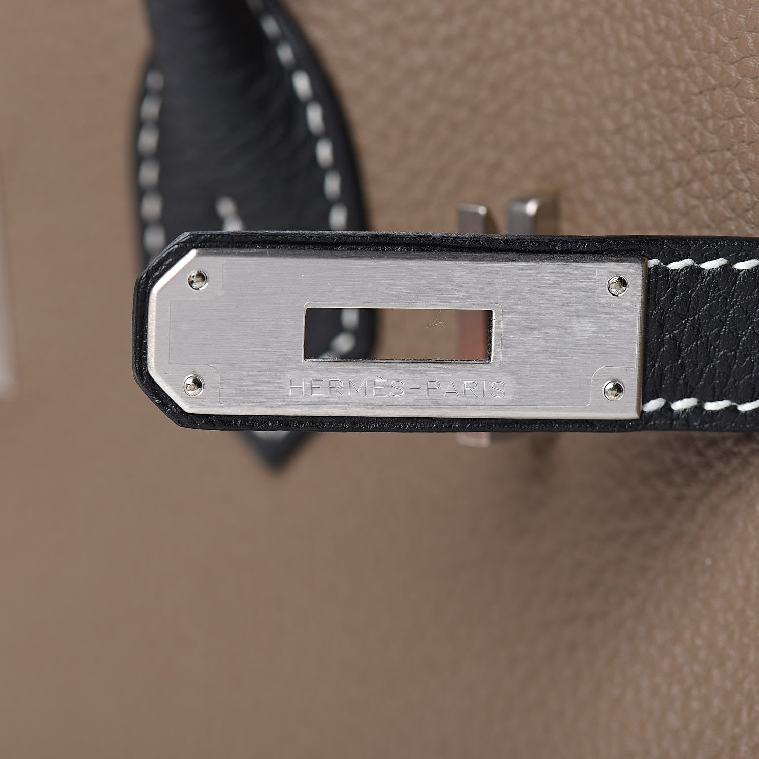 Hermes Togo Horseshoe Birkin 30 Black Etoupe 18 of 29