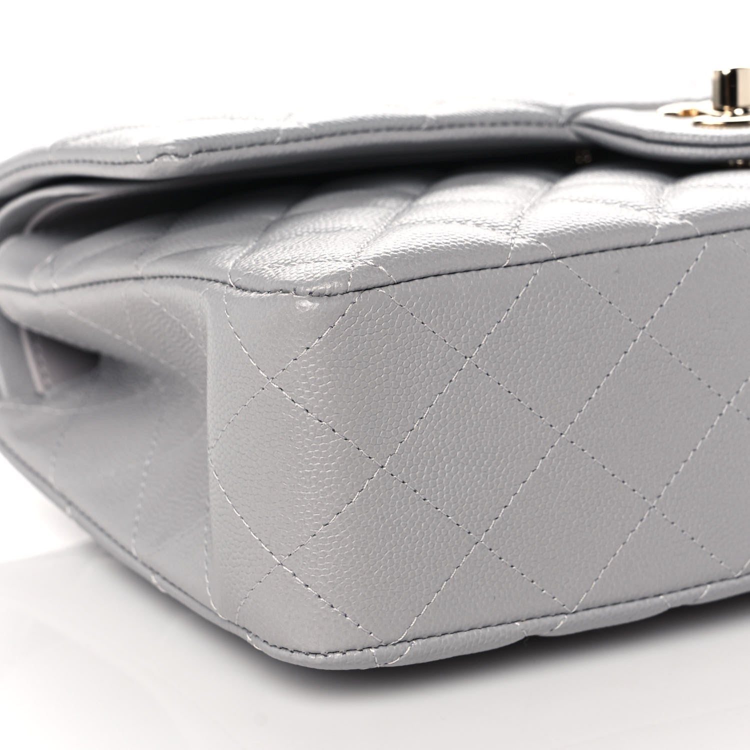 Chanel Caviar Quilted Medium Double Flap Grey 8 of 10