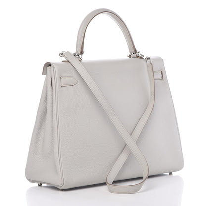 Hermes Taurillon Clemence Kelly Retourne 35 Gris Perle 4 of 28