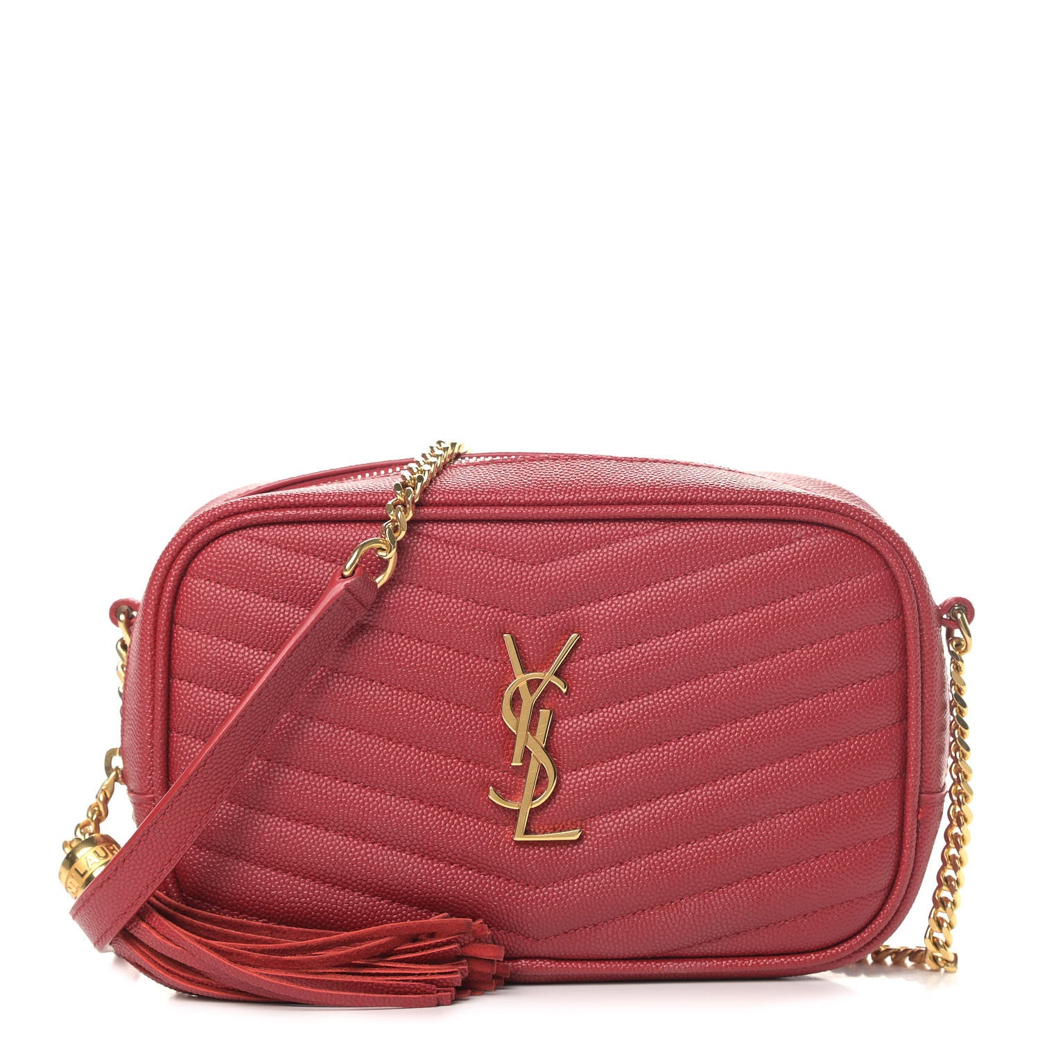 Saint Laurent Grain De Poudre Matelasse Monogram Mini Lou Camera Bag Eros Red 1 of 7