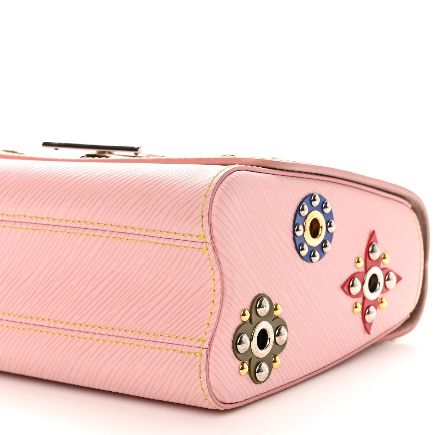 Epi Mechanical Flowers Twist Shoulder Bag MM Rose Ballerine