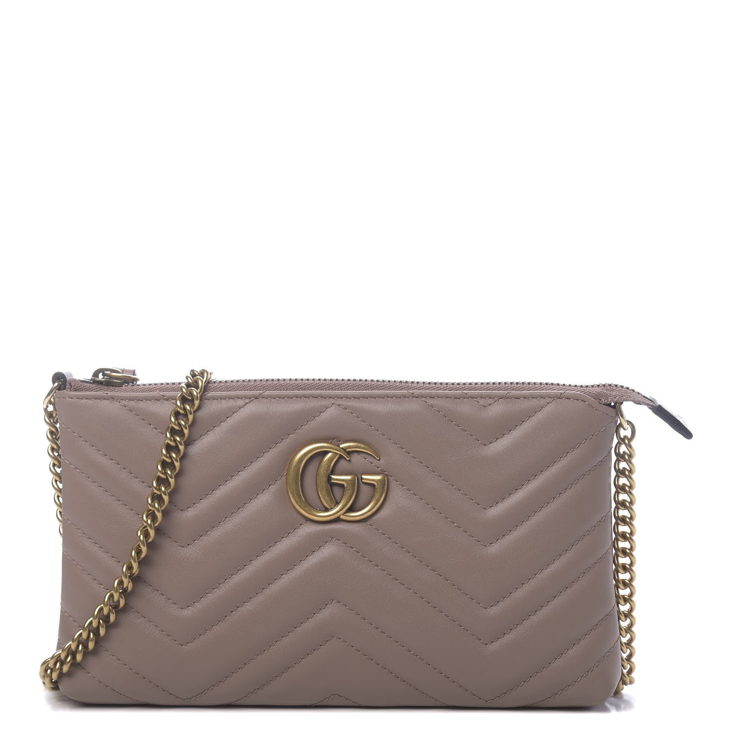 Gucci Calfskin Matelasse Mini GG Marmont Chain Bag Porcelain Rose 1 of 15