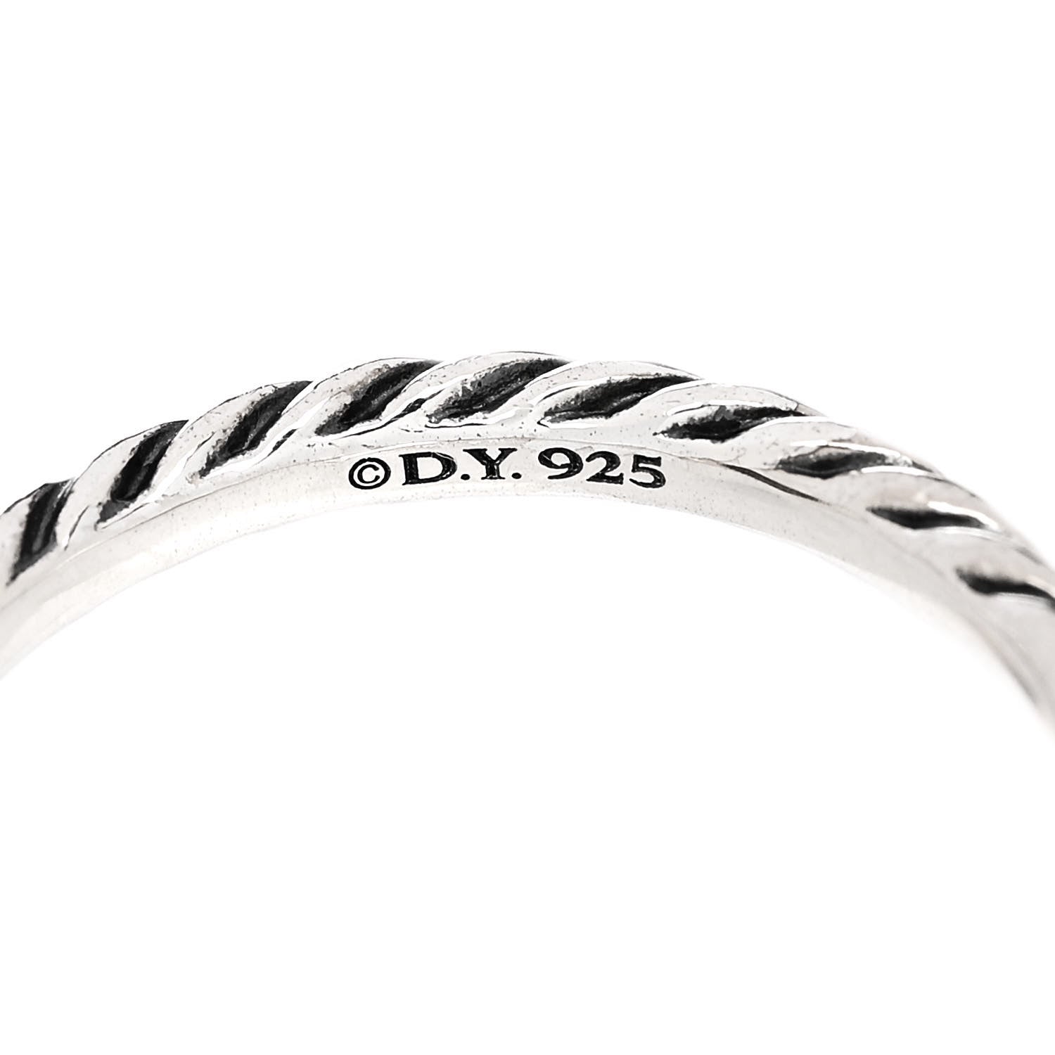 David Yurman Sterling Silver Diamond Cable Classics Heart Ring 50 5.5 4 of 5