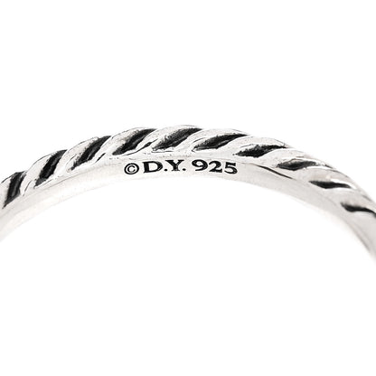 David Yurman Sterling Silver Diamond Cable Classics Heart Ring 50 5.5 4 of 5