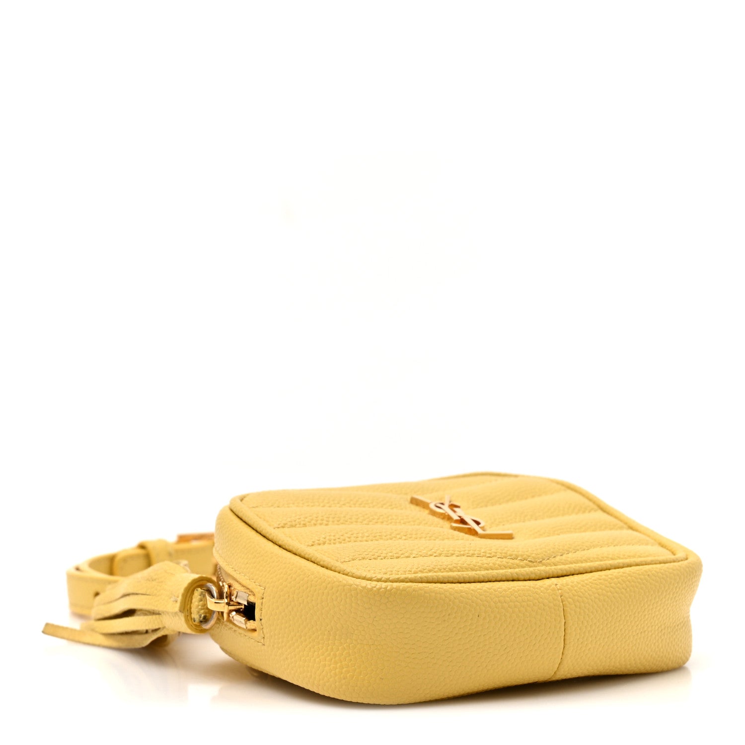Saint Laurent Grain De Poudre Matelasse Monogram Baby Lou Camera Bag Light Chartreuse 4 of 13