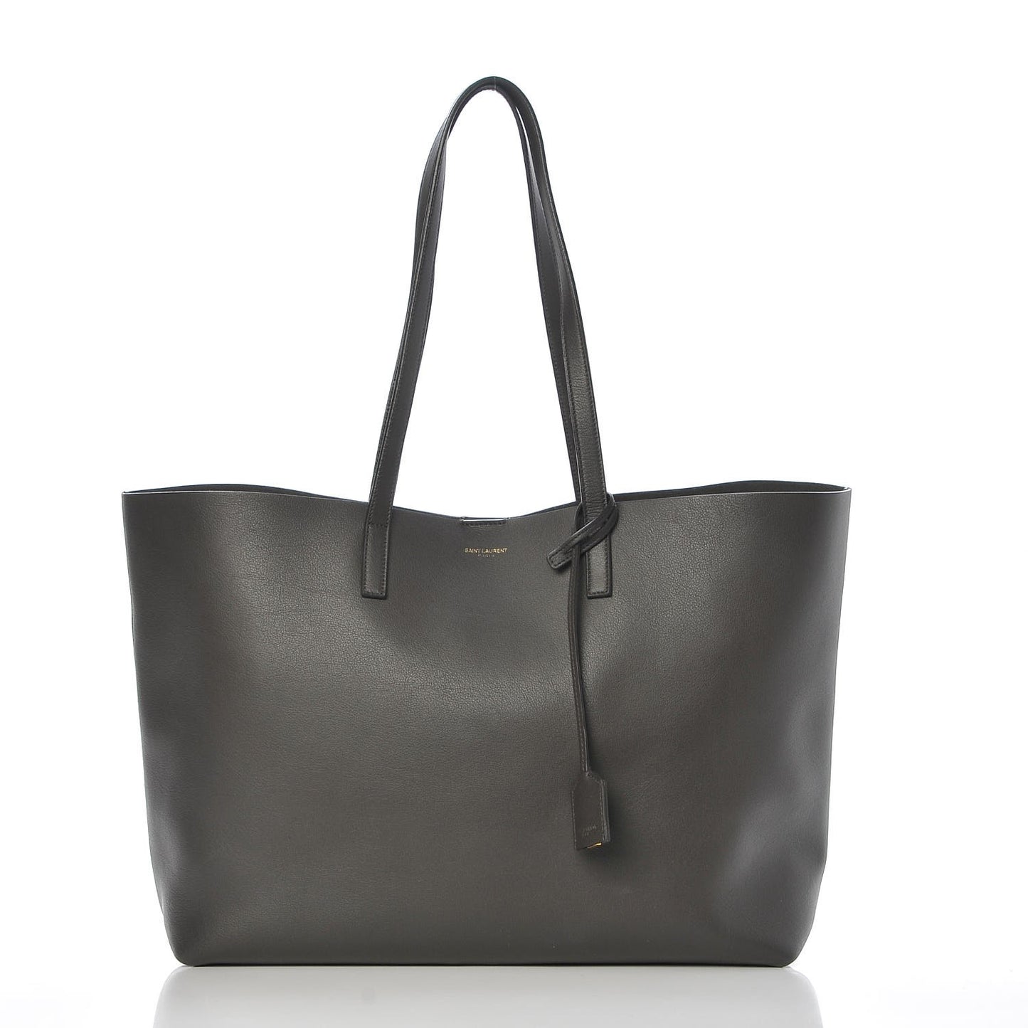 Calfskin Large Shopping Tote Black Earth