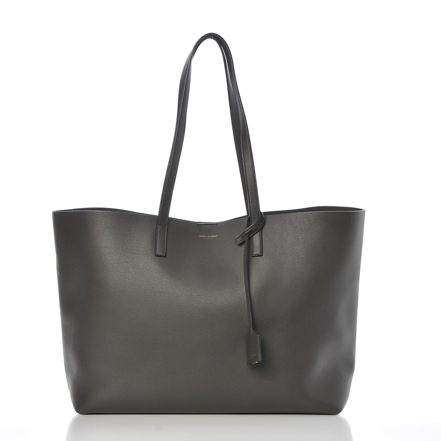 Saint Laurent Calfskin Large Shopping Tote Black Earth 1 of 9